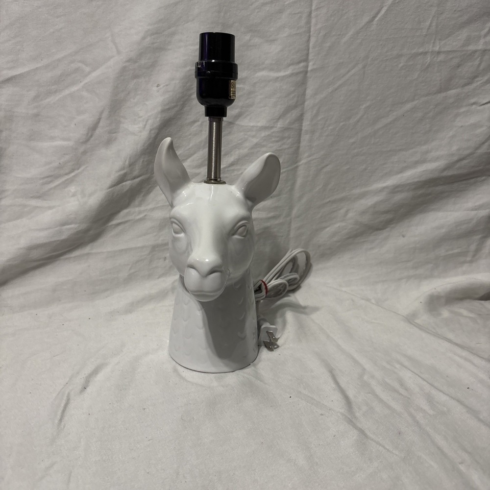 LLAMA Alpaca Vicuna Head Side Table Lamp White Animal Ceramic Target - No Shade